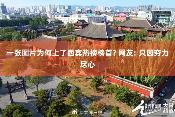 一张图片为何上了西宾热榜榜首? 网友: 只因穷力尽心
